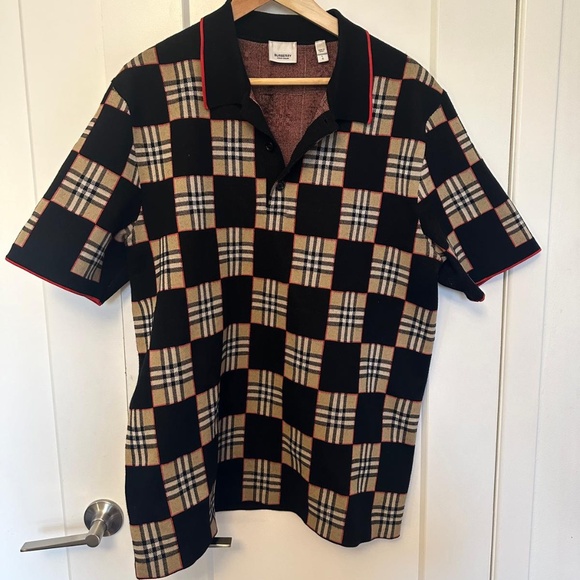 Authentic Burberry Chequer Polo Top - Picture 1 of 4